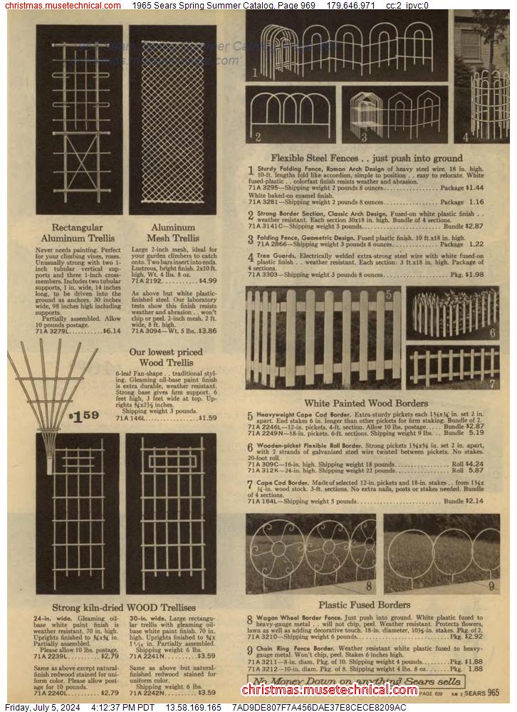 1965 Sears Spring Summer Catalog, Page 969