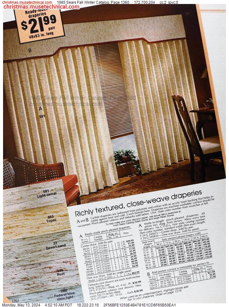 1985 Sears Fall Winter Catalog, Page 1360
