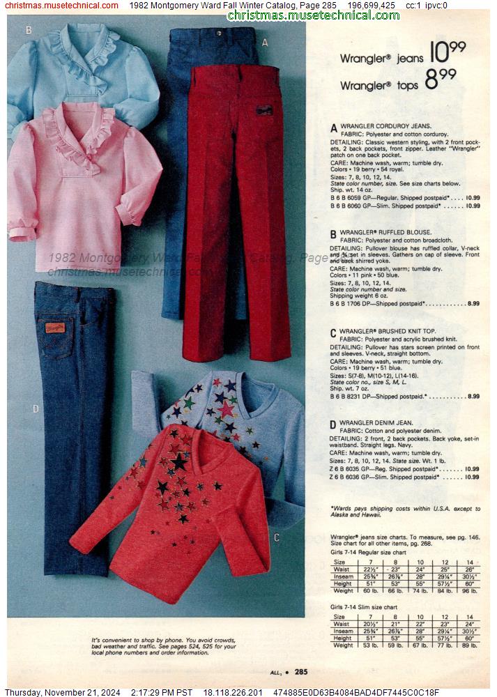 1982 Montgomery Ward Fall Winter Catalog, Page 285