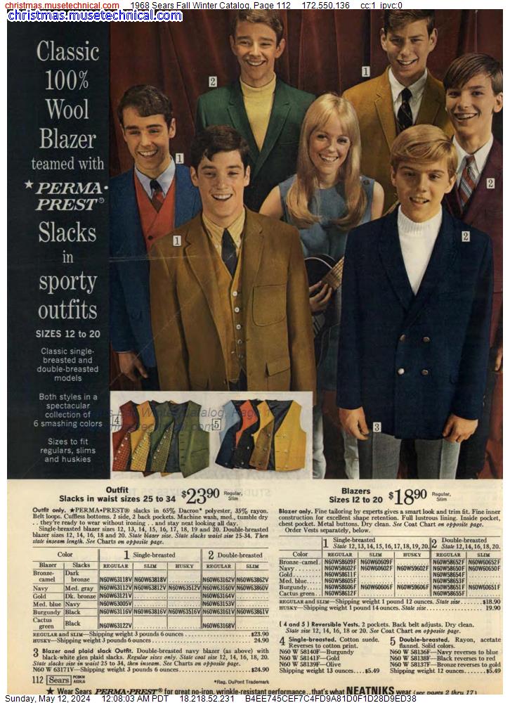 1968 Sears Fall Winter Catalog, Page 112