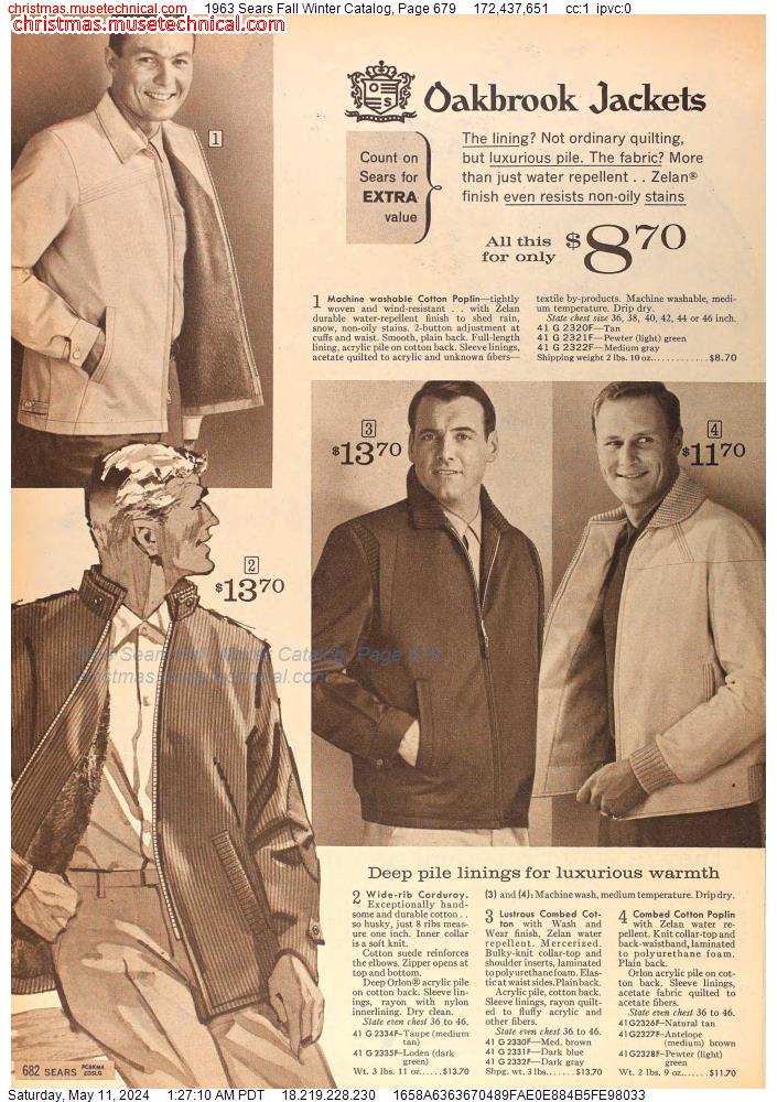 1963 Sears Fall Winter Catalog, Page 679