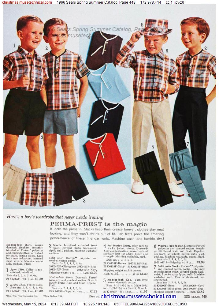 1966 Sears Spring Summer Catalog, Page 448