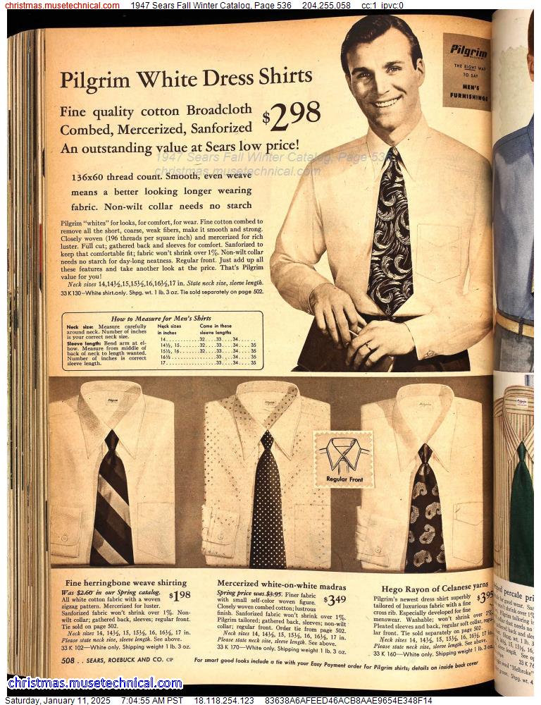 1947 Sears Fall Winter Catalog, Page 536