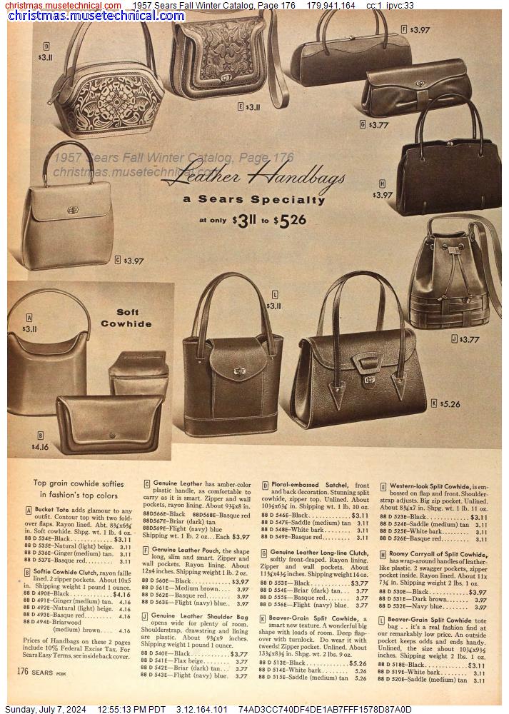 1957 Sears Fall Winter Catalog, Page 176