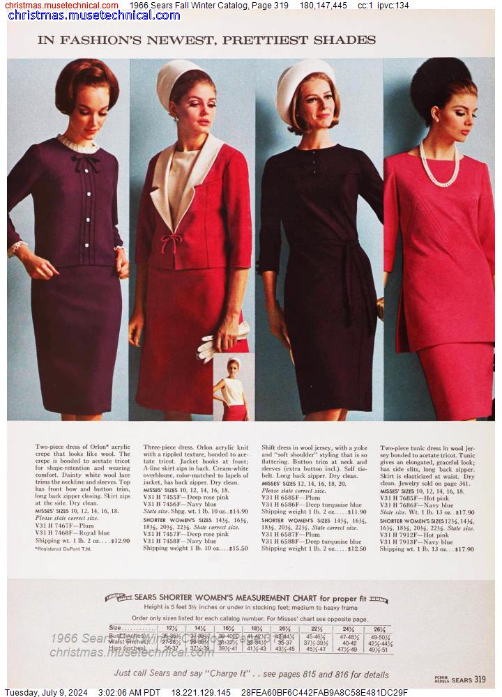 1966 Sears Fall Winter Catalog, Page 319