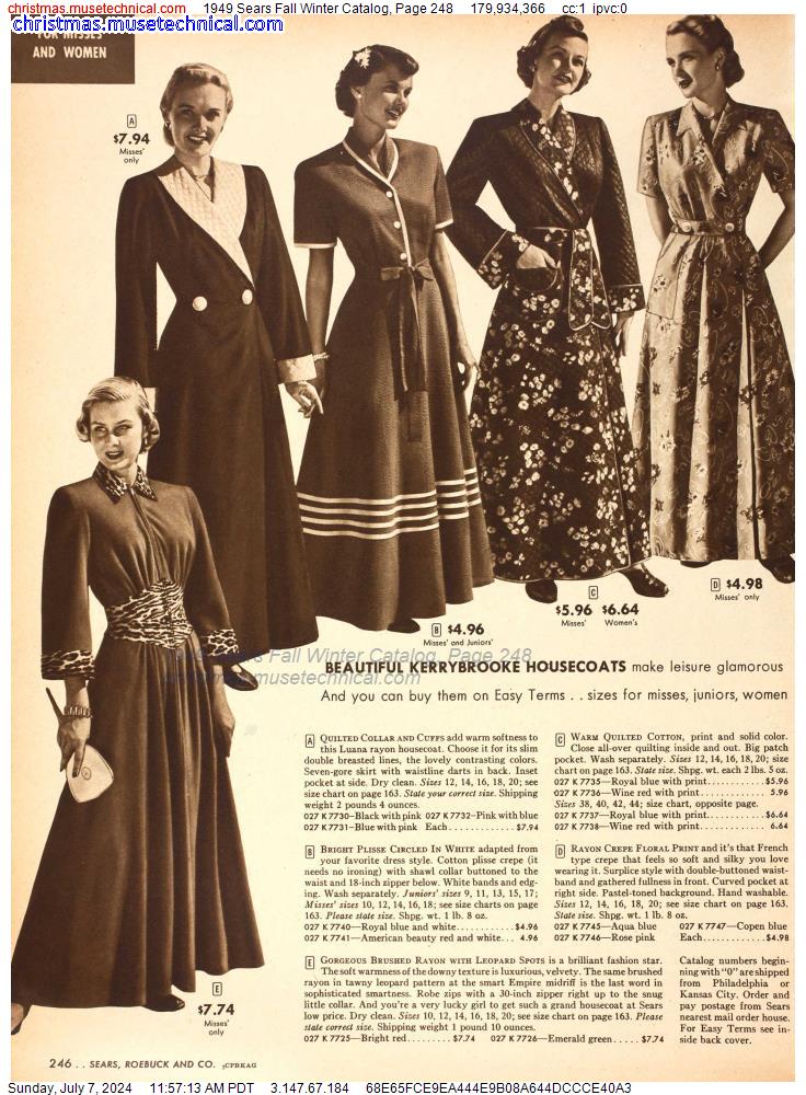 1949 Sears Fall Winter Catalog, Page 248