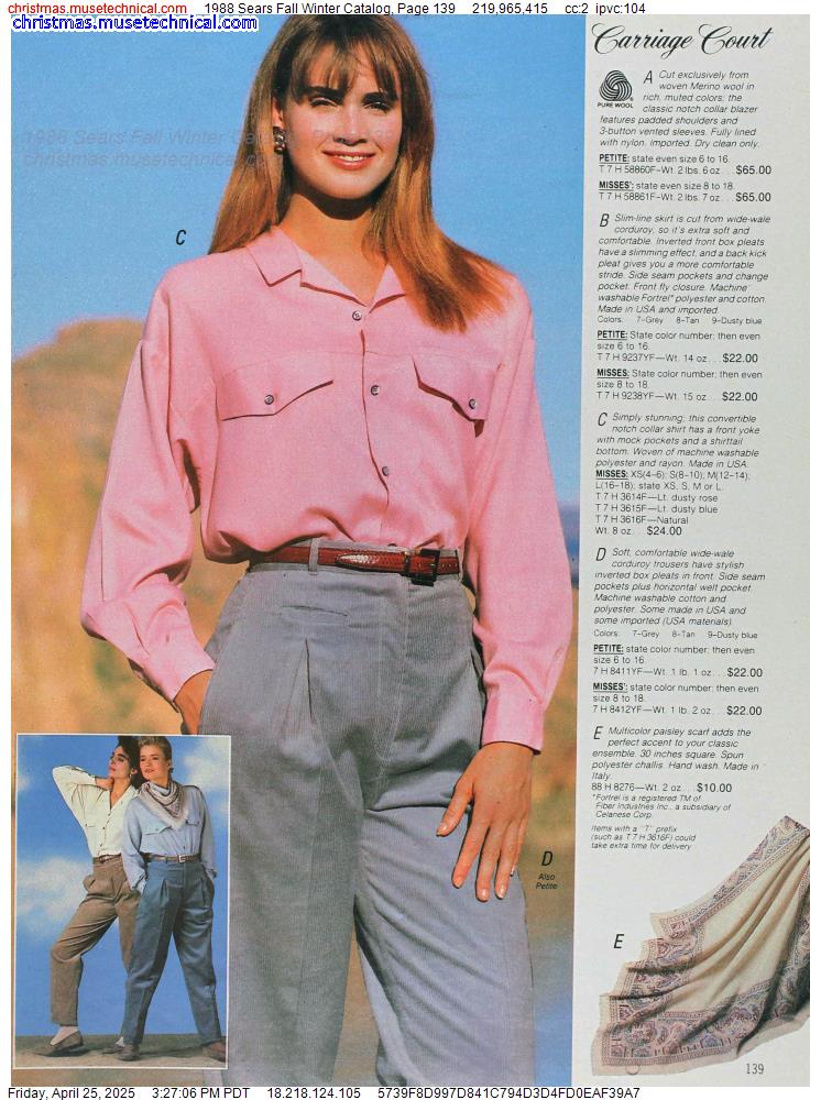 1988 Sears Fall Winter Catalog, Page 139