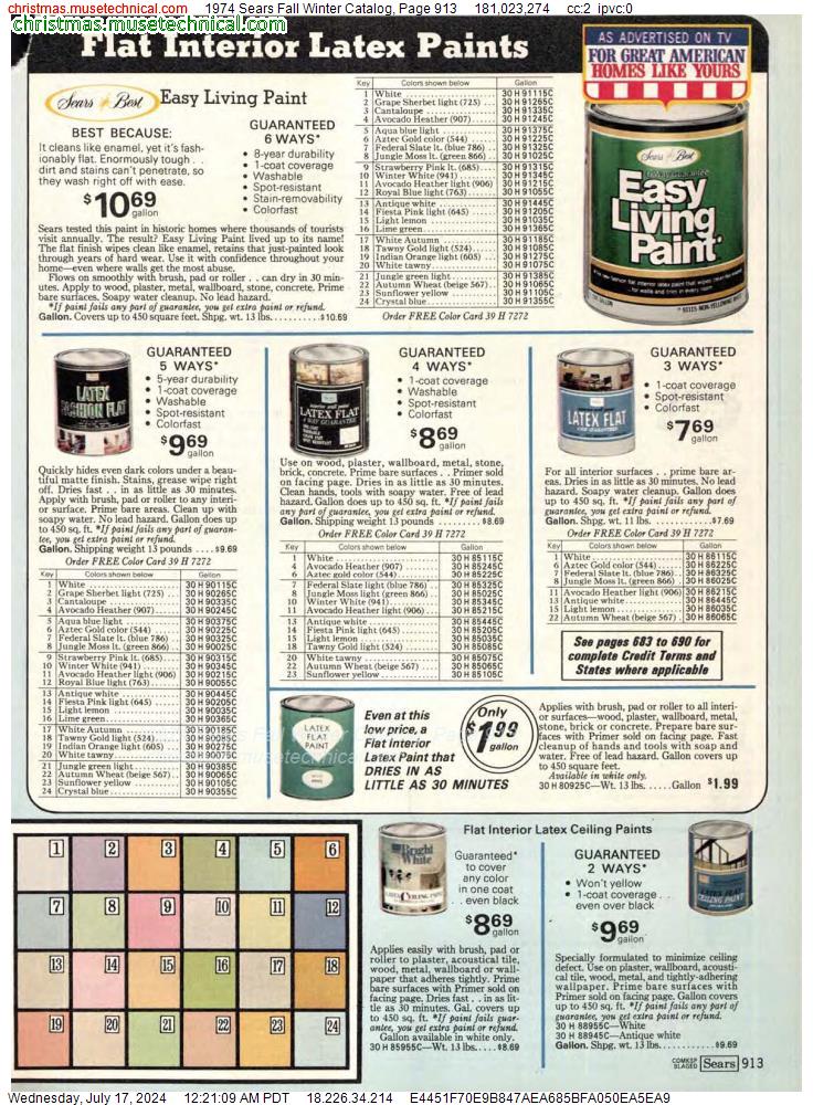 1974 Sears Fall Winter Catalog, Page 913