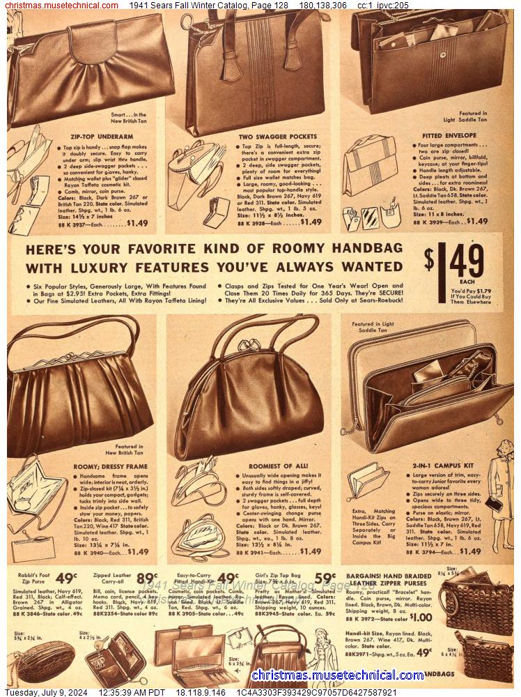 1941 Sears Fall Winter Catalog, Page 128