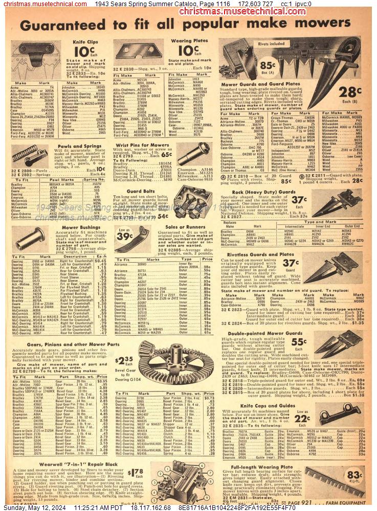 1943 Sears Spring Summer Catalog, Page 1116