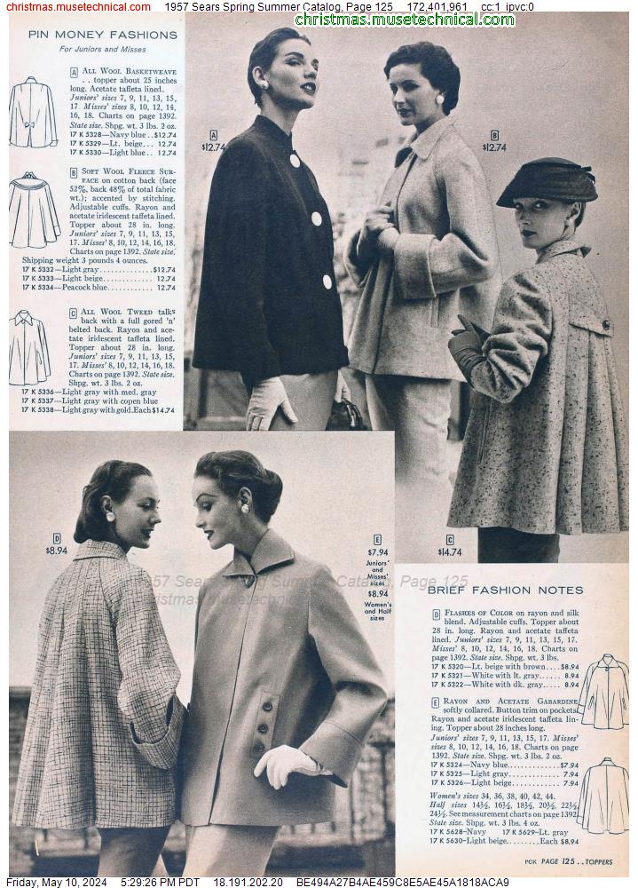 1957 Sears Spring Summer Catalog, Page 125