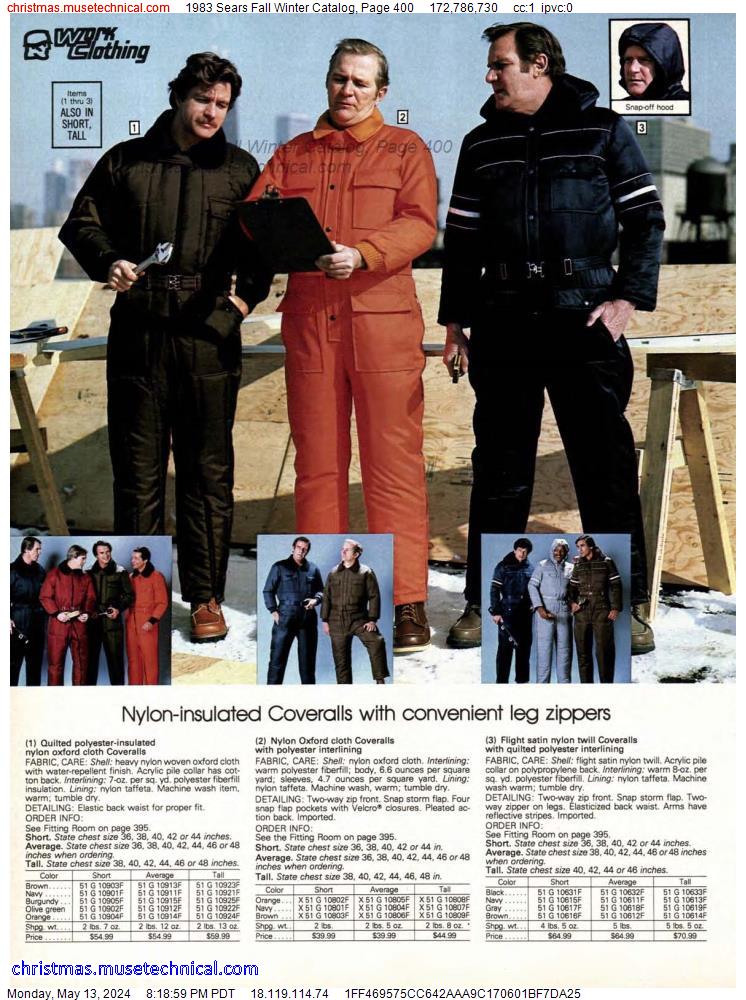 1983 Sears Fall Winter Catalog, Page 400