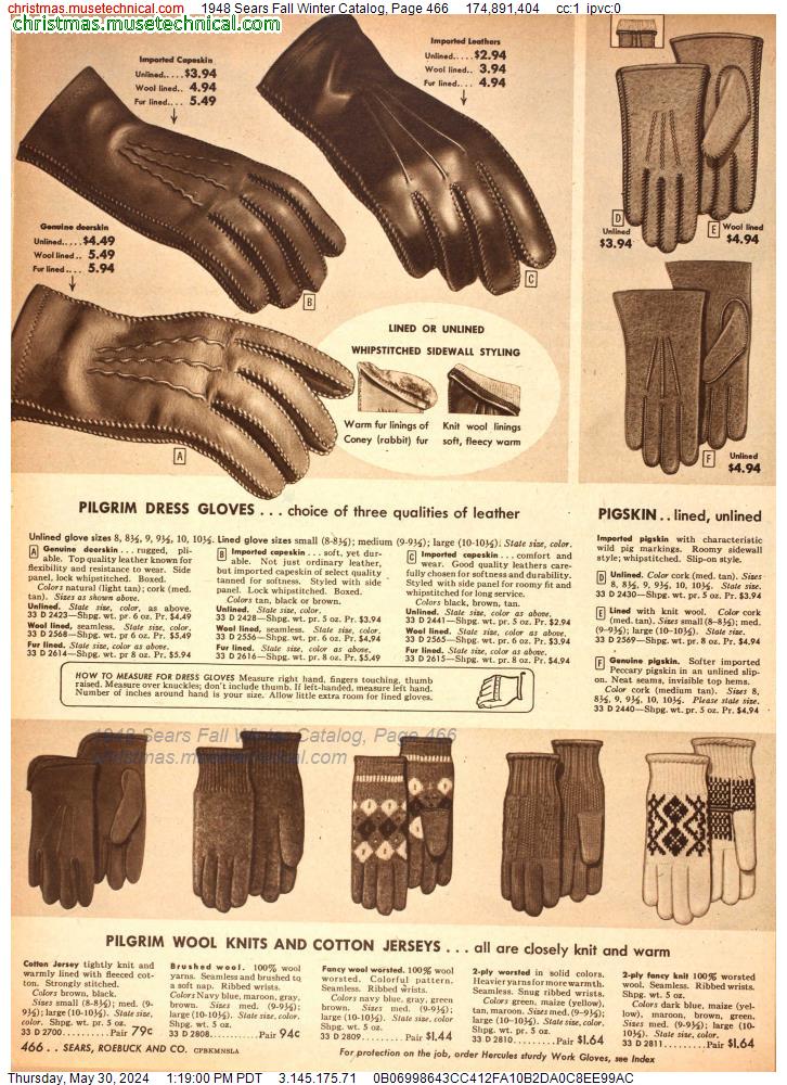 1948 Sears Fall Winter Catalog, Page 466