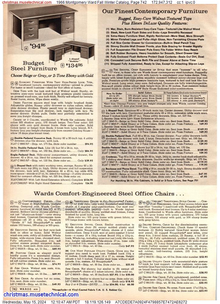 1966 Montgomery Ward Fall Winter Catalog, Page 742