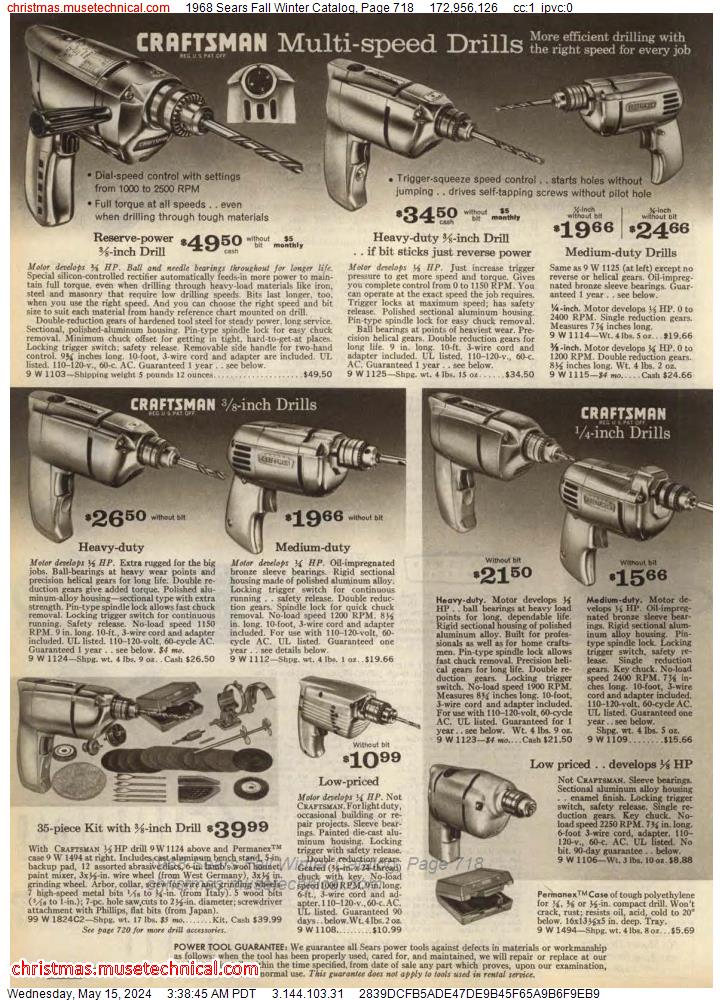 1968 Sears Fall Winter Catalog, Page 718