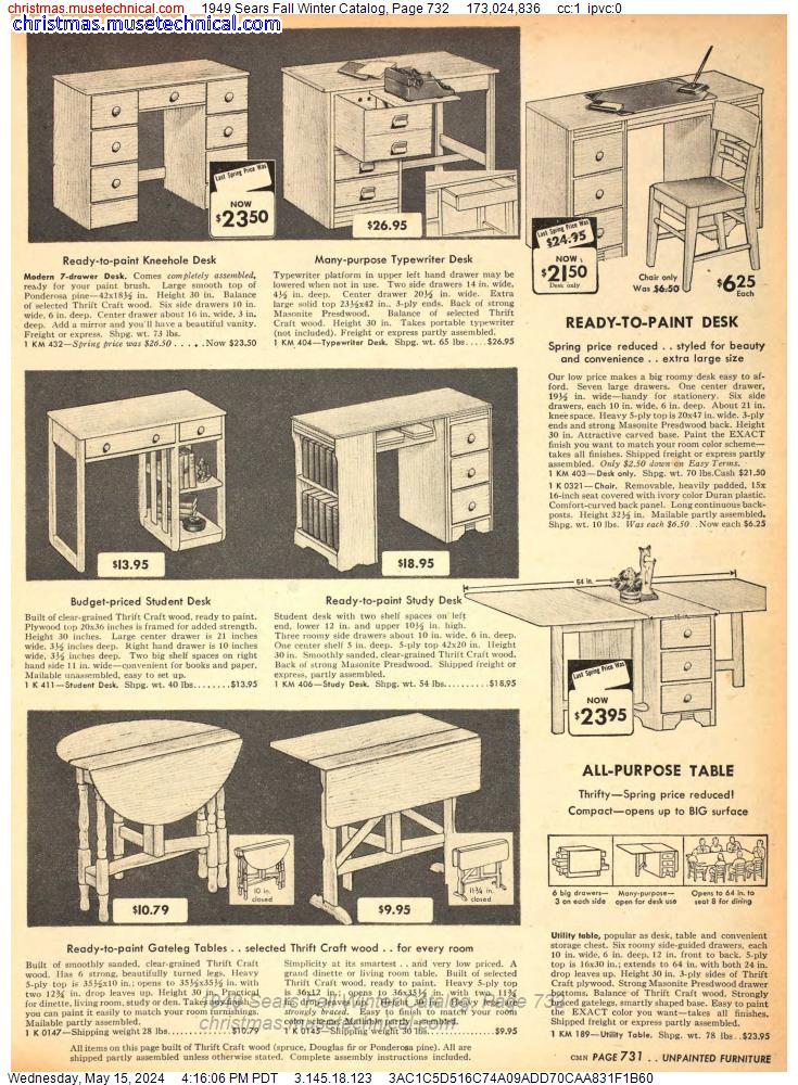 1949 Sears Fall Winter Catalog, Page 732