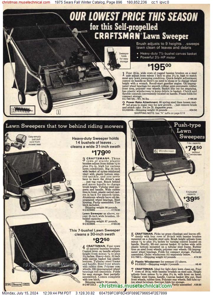 1975 Sears Fall Winter Catalog, Page 896