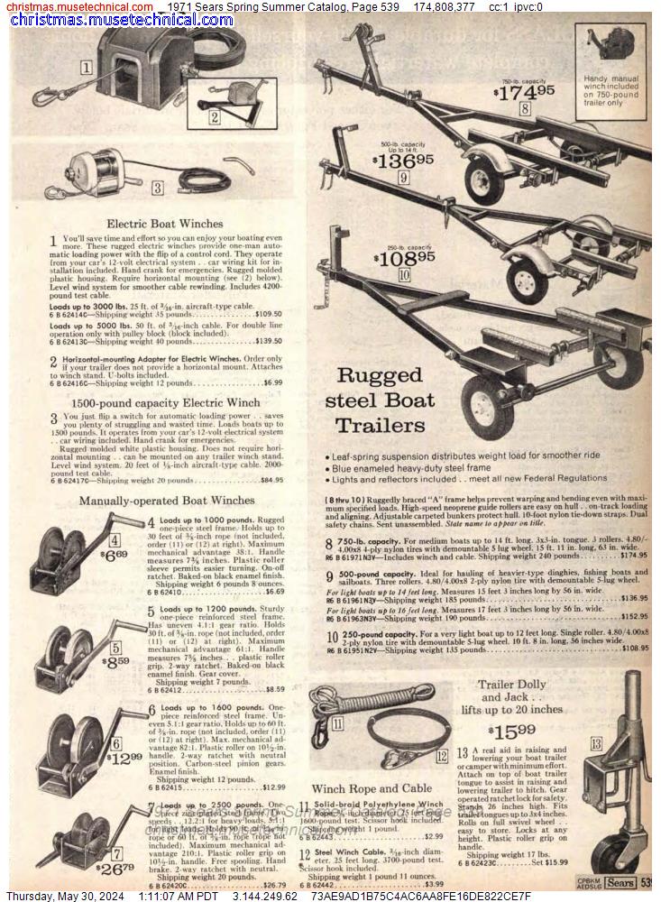 1971 Sears Spring Summer Catalog, Page 539