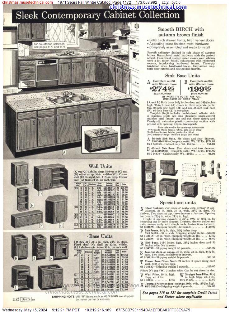 1971 Sears Fall Winter Catalog, Page 1172