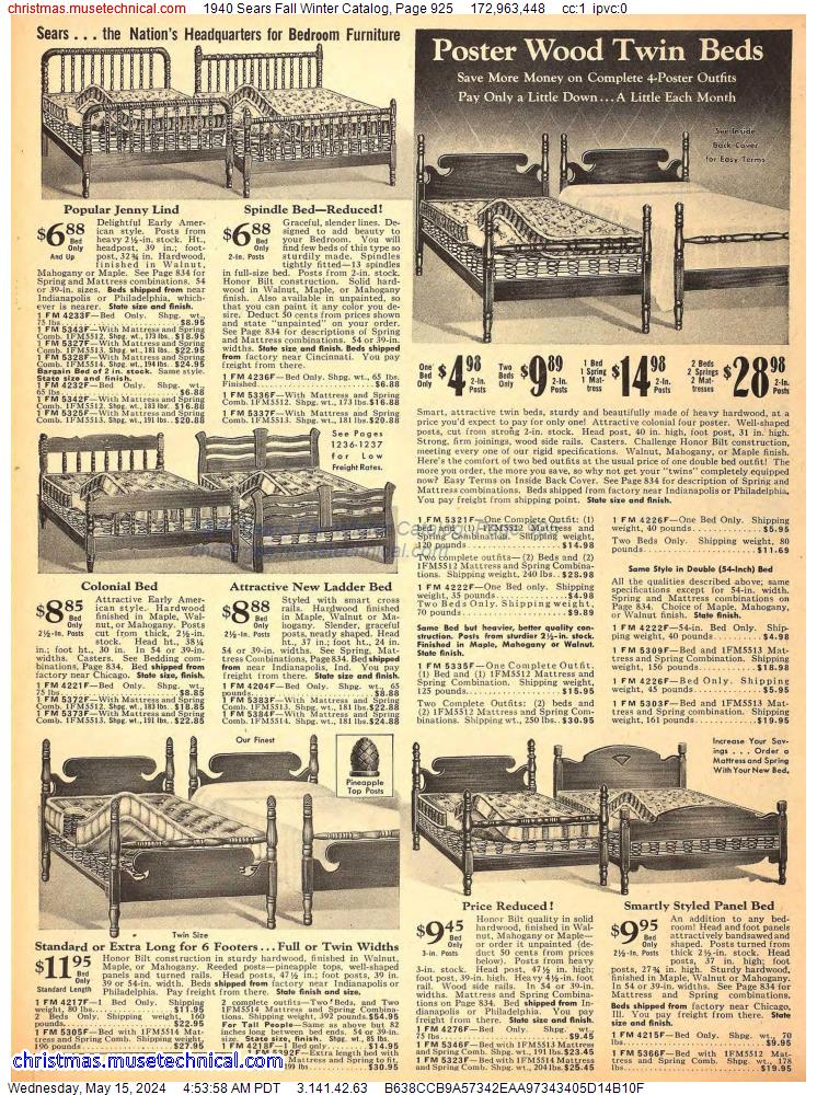 1940 Sears Fall Winter Catalog, Page 925