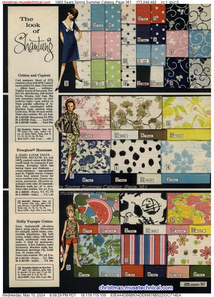 1965 Sears Spring Summer Catalog, Page 361