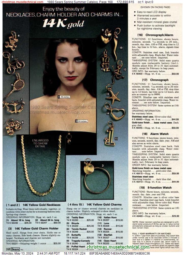 1980 Sears Spring Summer Catalog, Page 168