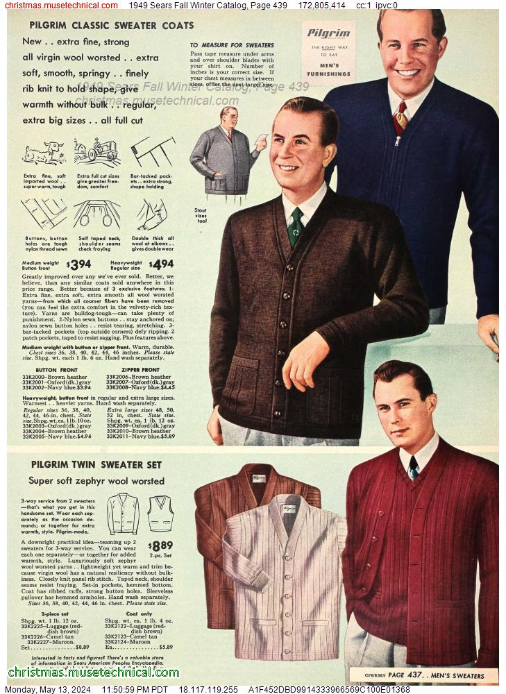 1949 Sears Fall Winter Catalog, Page 439