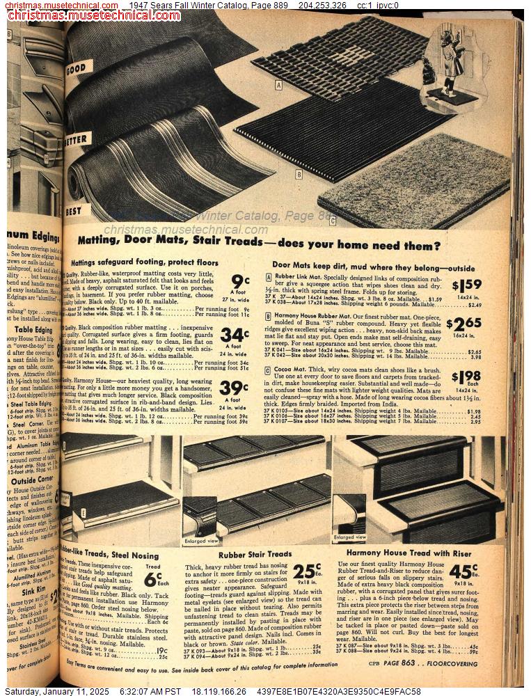 1947 Sears Fall Winter Catalog, Page 889