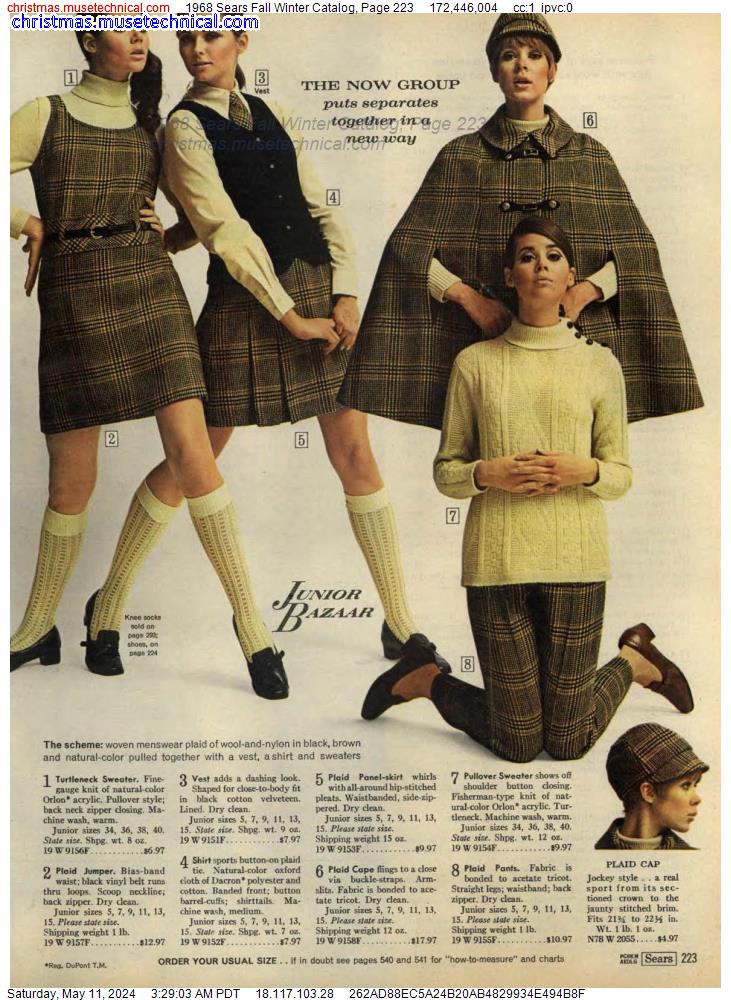 1968 Sears Fall Winter Catalog, Page 223