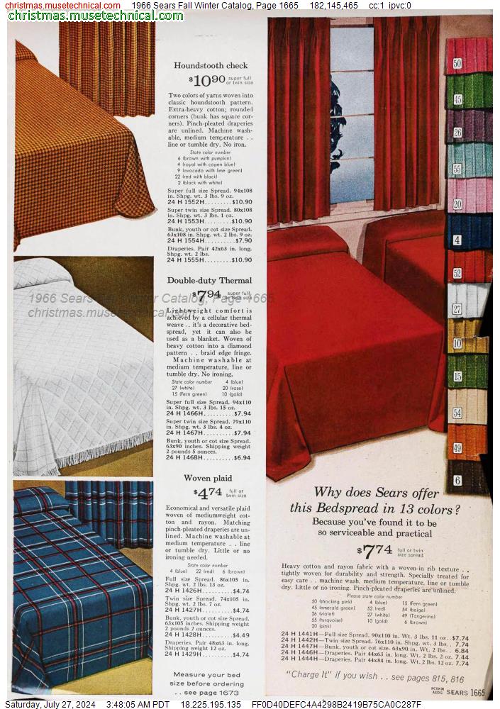 1966 Sears Fall Winter Catalog, Page 1665