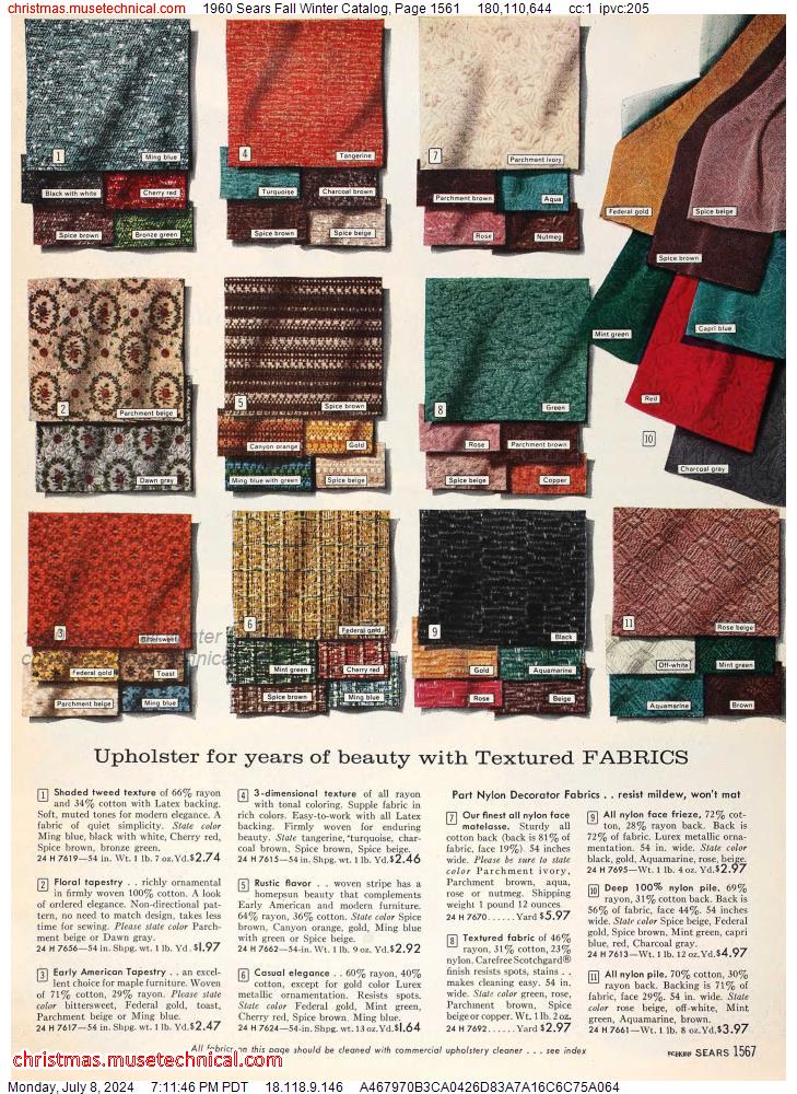 1960 Sears Fall Winter Catalog, Page 1561