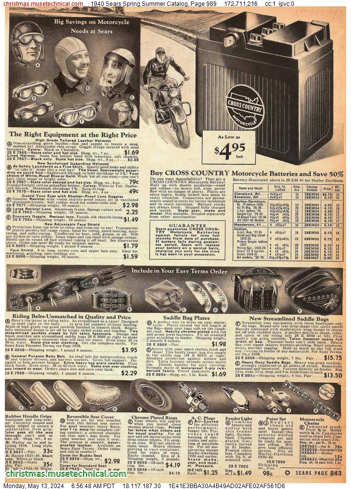 1940 Sears Spring Summer Catalog, Page 989