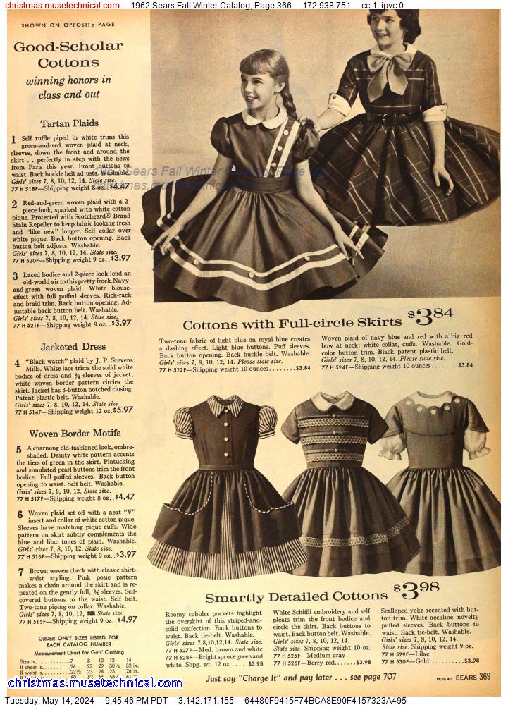 1962 Sears Fall Winter Catalog, Page 366