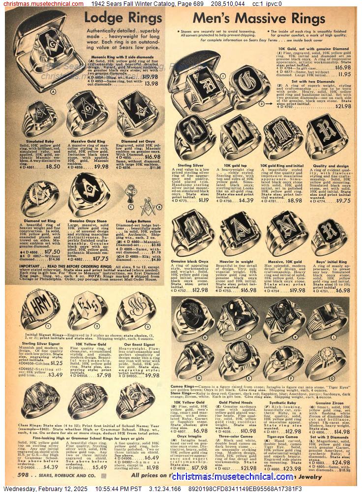 1942 Sears Fall Winter Catalog, Page 689