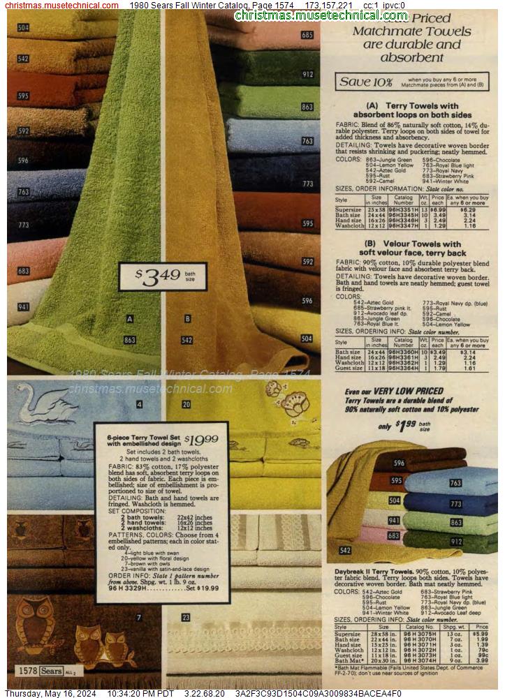 1980 Sears Fall Winter Catalog, Page 1574