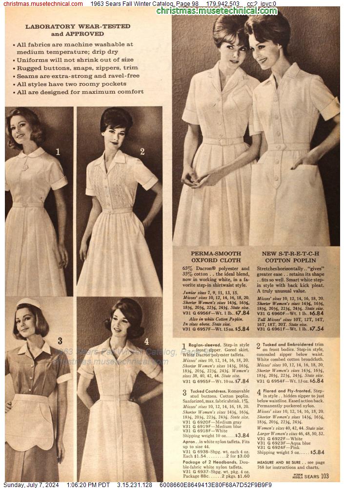 1963 Sears Fall Winter Catalog, Page 98