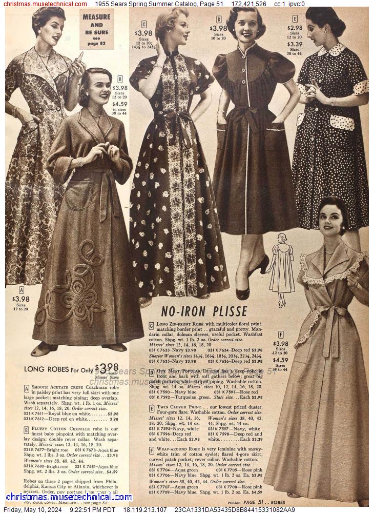 1955 Sears Spring Summer Catalog, Page 51