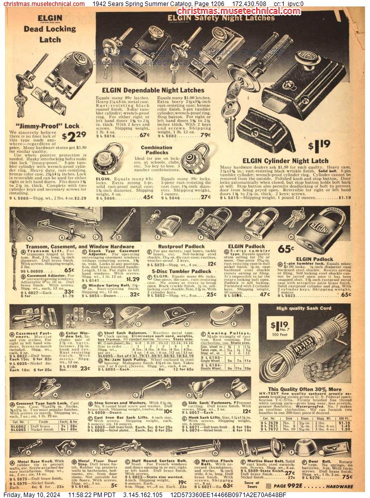 1942 Sears Spring Summer Catalog, Page 1206