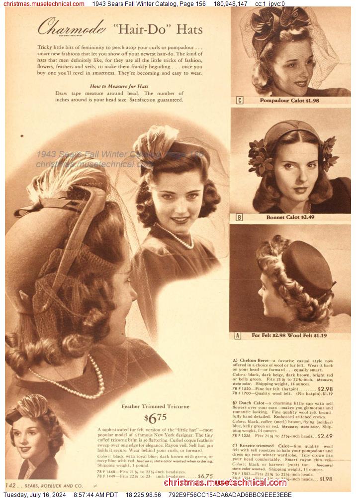 1943 Sears Fall Winter Catalog, Page 156