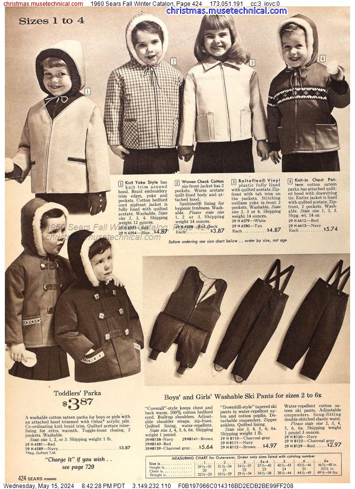 1960 Sears Fall Winter Catalog, Page 424