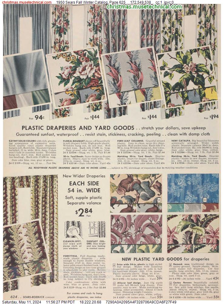 1950 Sears Fall Winter Catalog, Page 625