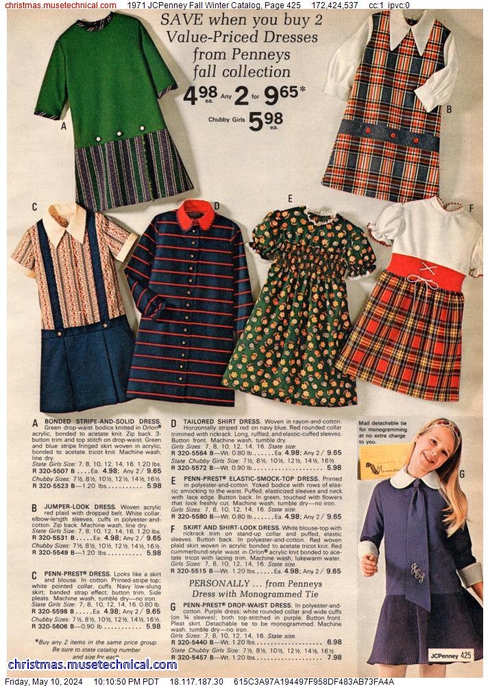 1971 JCPenney Fall Winter Catalog, Page 425