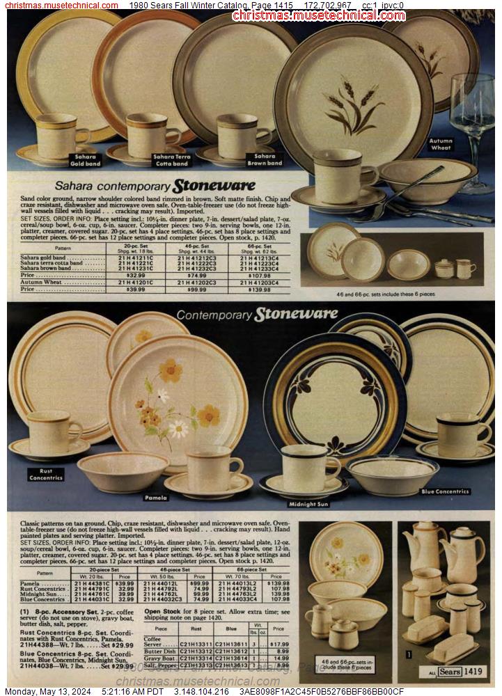 1980 Sears Fall Winter Catalog, Page 1415