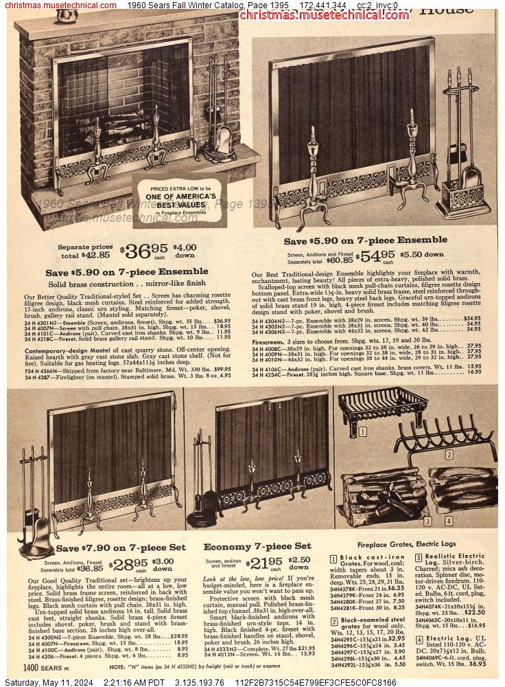 1960 Sears Fall Winter Catalog, Page 1395