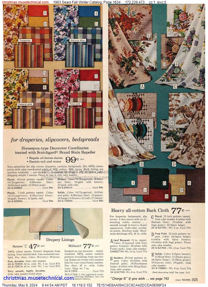 1963 Sears Fall Winter Catalog, Page 1634