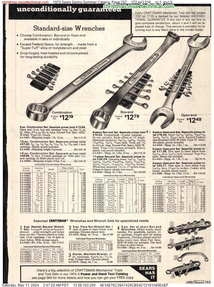 1975 Sears Spring Summer Catalog, Page 707