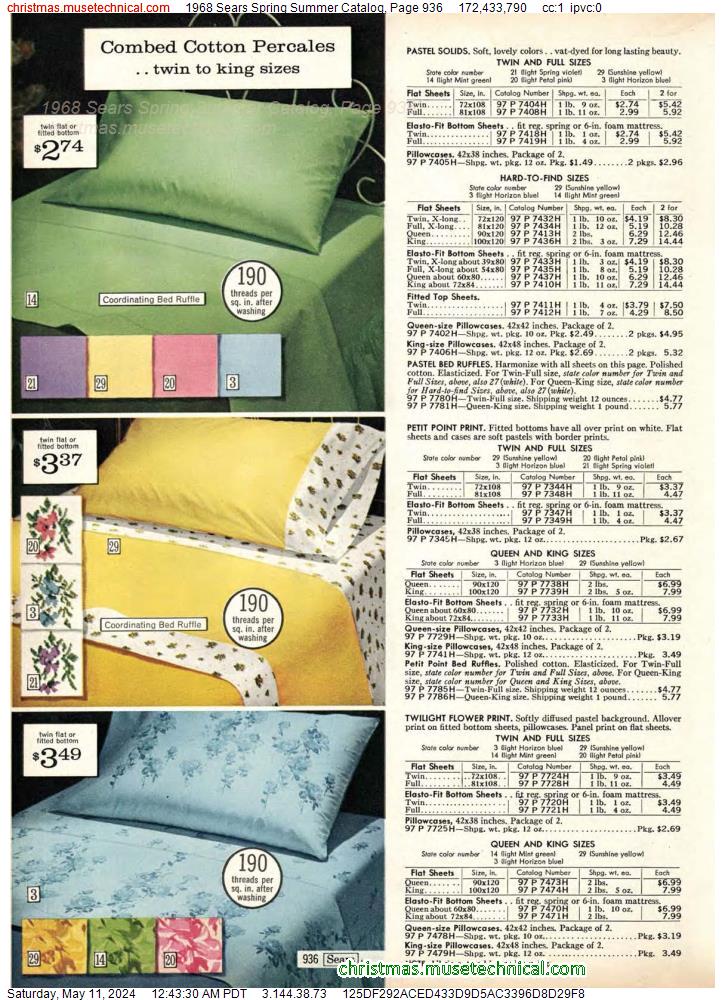 1968 Sears Spring Summer Catalog, Page 936