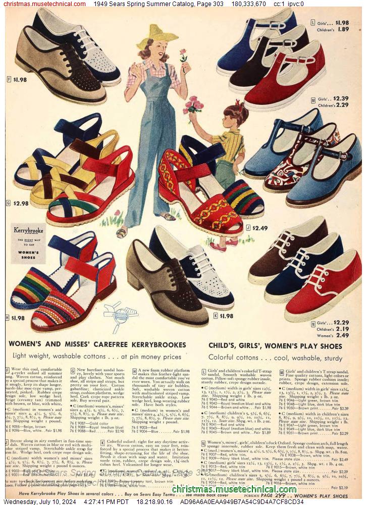 1949 Sears Spring Summer Catalog, Page 303
