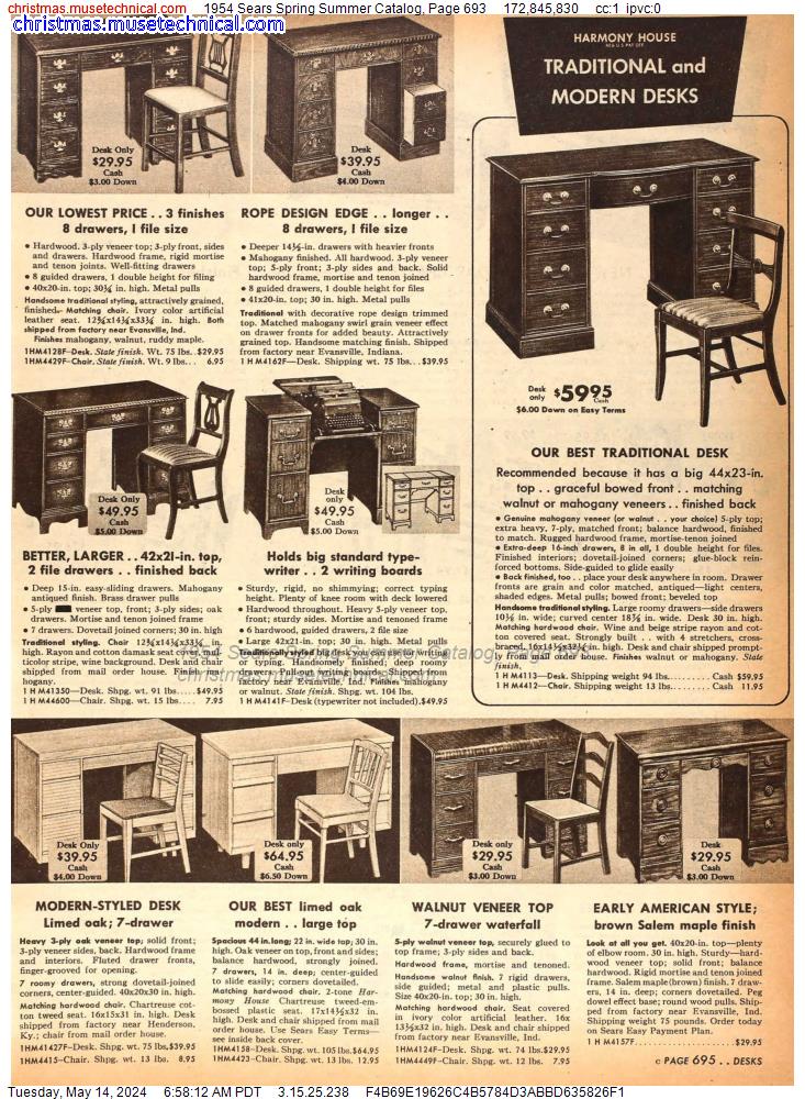 1954 Sears Spring Summer Catalog, Page 693