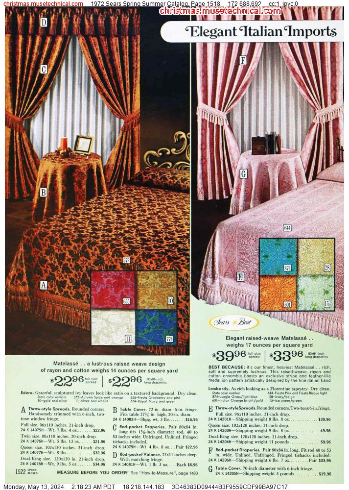 1972 Sears Spring Summer Catalog, Page 1518